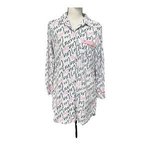 Victoria’s Secret Love Script Lounge Sleep Shirt XS Y2K